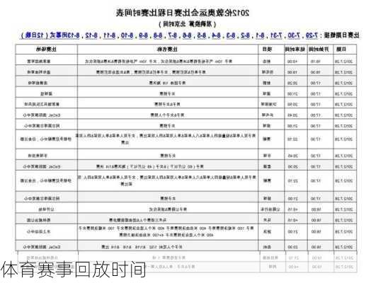 体育赛事回放时间