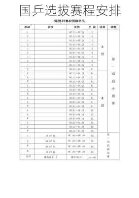 国乒选拔赛程安排