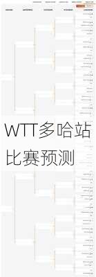 WTT多哈站比赛预测