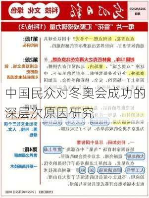 中国民众对冬奥会成功的深层次原因研究