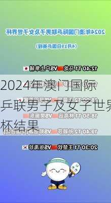 2024年澳门国际乒联男子及女子世界杯结果