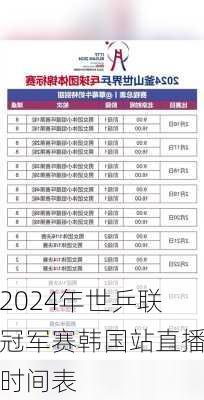 2024年世乒联冠军赛韩国站直播时间表