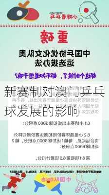 新赛制对澳门乒乓球发展的影响