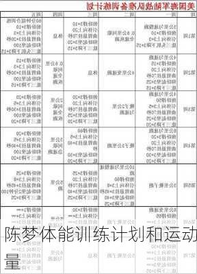 陈梦体能训练计划和运动量