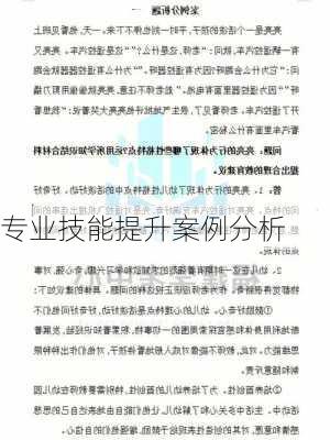 专业技能提升案例分析