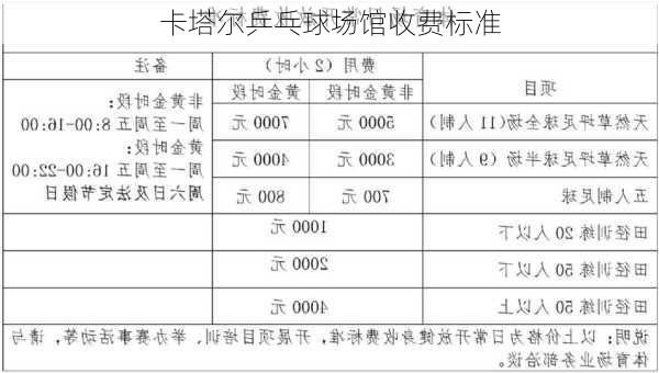 卡塔尔乒乓球场馆收费标准