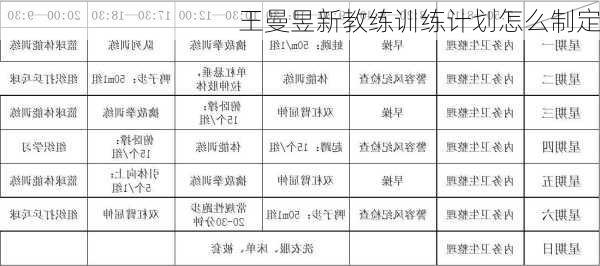 王曼昱新教练训练计划怎么制定