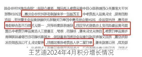 王艺迪2024年4月积分增长情况