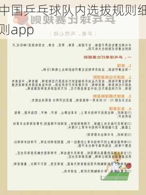 中国乒乓球队内选拔规则细则app