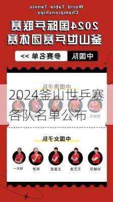 2024釜山世乒赛各队名单公布