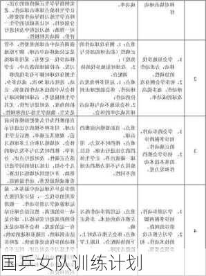 国乒女队训练计划