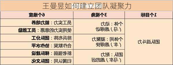 王曼昱如何建立团队凝聚力