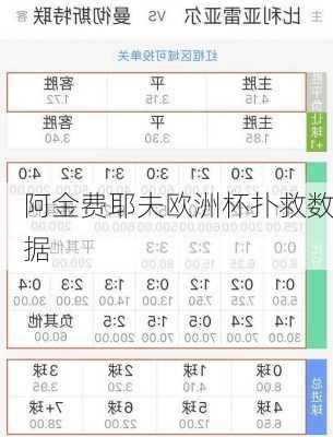 阿金费耶夫欧洲杯扑救数据