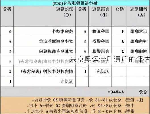 东京奥运会后遗症的评估