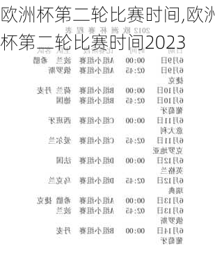 欧洲杯第二轮比赛时间,欧洲杯第二轮比赛时间2023