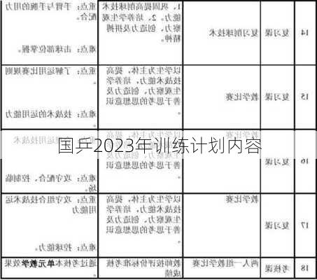 国乒2023年训练计划内容