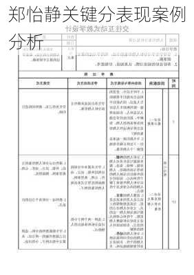 郑怡静关键分表现案例分析