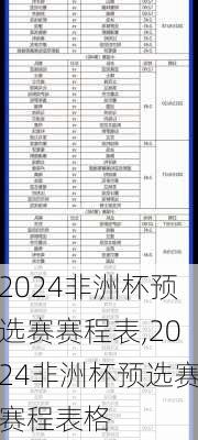 2024非洲杯预选赛赛程表,2024非洲杯预选赛赛程表格