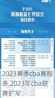 2023赛季cba赛程表,2023年cba联赛扩军