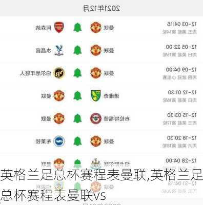 英格兰足总杯赛程表曼联,英格兰足总杯赛程表曼联vs