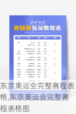 东京奥运会完整赛程表格,东京奥运会完整赛程表格图