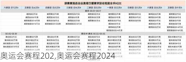 奥运会赛程202,奥运会赛程2024