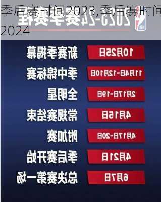 季后赛时间2023,季后赛时间2024