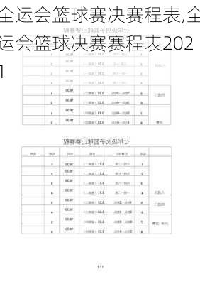 全运会篮球赛决赛程表,全运会篮球决赛赛程表2021