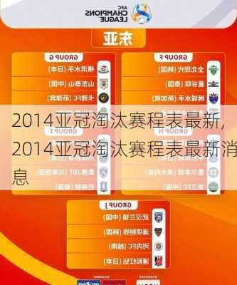 2014亚冠淘汰赛程表最新,2014亚冠淘汰赛程表最新消息