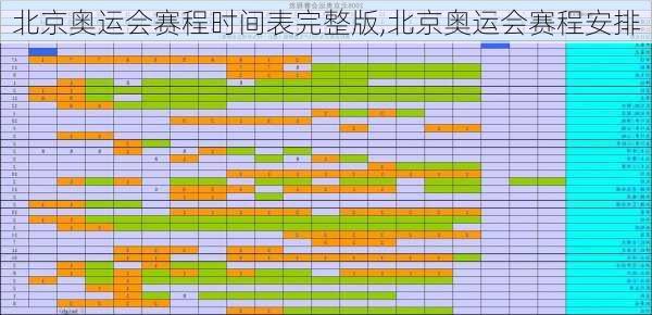 北京奥运会赛程时间表完整版,北京奥运会赛程安排