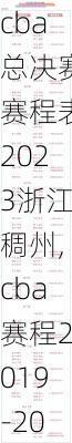 cba总决赛赛程表2023浙江稠州,cba赛程2019-2020回放广东∨s浙江稠州