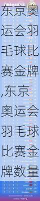 东京奥运会羽毛球比赛金牌,东京奥运会羽毛球比赛金牌数量