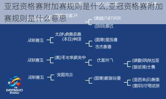 亚冠资格赛附加赛规则是什么,亚冠资格赛附加赛规则是什么意思