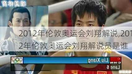 2012年伦敦奥运会刘翔解说,2012年伦敦奥运会刘翔解说员是谁