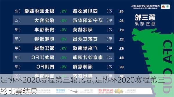 足协杯2020赛程第三轮比赛,足协杯2020赛程第三轮比赛结果