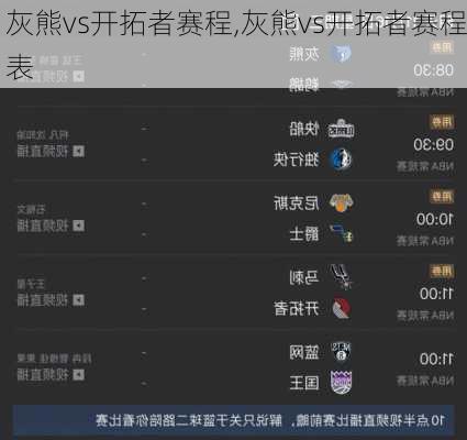 灰熊vs开拓者赛程,灰熊vs开拓者赛程表