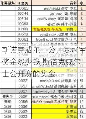 斯诺克威尔士公开赛冠军奖金多少钱,斯诺克威尔士公开赛的奖金