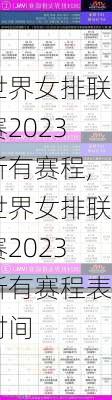 世界女排联赛2023所有赛程,世界女排联赛2023所有赛程表时间