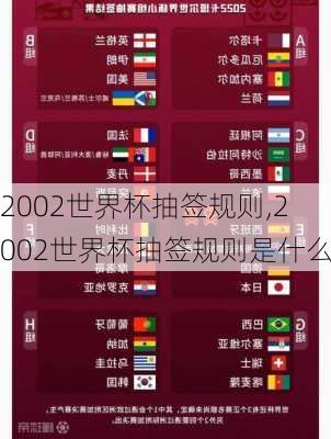 2002世界杯抽签规则,2002世界杯抽签规则是什么