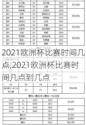 2021欧洲杯比赛时间几点,2021欧洲杯比赛时间几点到几点