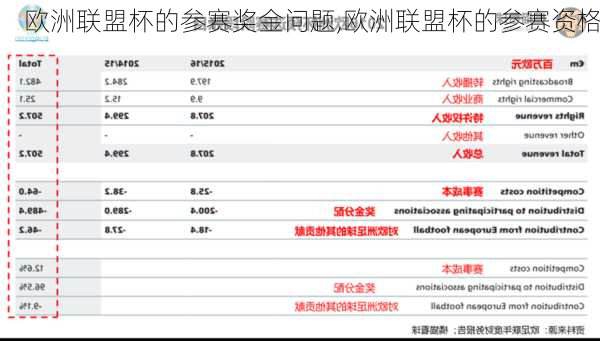 欧洲联盟杯的参赛奖金问题,欧洲联盟杯的参赛资格