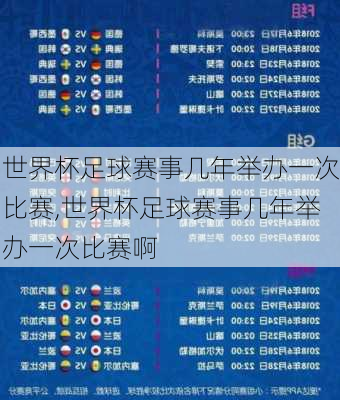 世界杯足球赛事几年举办一次比赛,世界杯足球赛事几年举办一次比赛啊