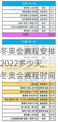 冬奥会赛程安排 2022多少天,冬奥会赛程时间