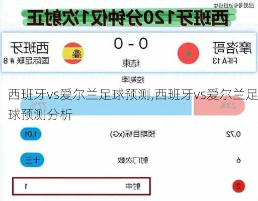 西班牙vs爱尔兰足球预测,西班牙vs爱尔兰足球预测分析