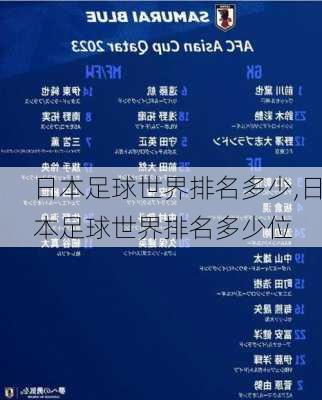 日本足球世界排名多少,日本足球世界排名多少位