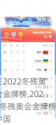 在2022冬残奥会金牌榜,2022冬残奥会金牌榜中国