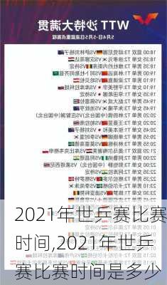 2021年世乒赛比赛时间,2021年世乒赛比赛时间是多少