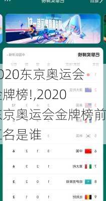 2020东京奥运会金牌榜!,2020东京奥运会金牌榜前五名是谁