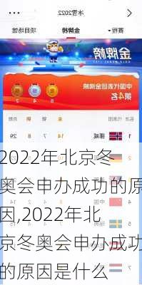 2022年北京冬奥会申办成功的原因,2022年北京冬奥会申办成功的原因是什么