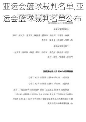 亚运会篮球裁判名单,亚运会篮球裁判名单公布